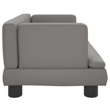 vidaXL Καναπές Παιδικός Γκρι 60x40x30cm από Συνθετικό Δέρμα 1 τεμ.