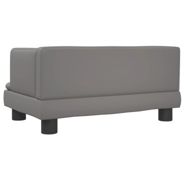vidaXL Καναπές Παιδικός Γκρι 60x40x30cm από Συνθετικό Δέρμα 1 τεμ.