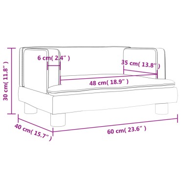vidaXL Καναπές Παιδικός Γκρι 60x40x30cm από Συνθετικό Δέρμα 1 τεμ.