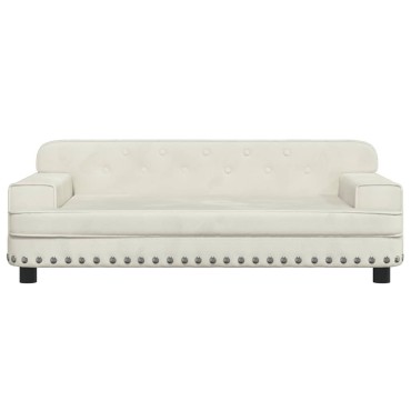vidaXL Κρεβάτι Σκύλου Κρεμ 90 x 53 x 30 εκ. Βελούδινο