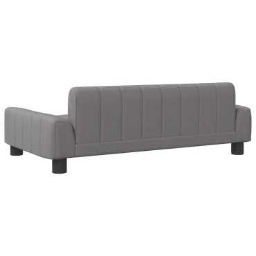 vidaXL Κρεβάτι Σκύλου Γκρι 90 x 53 x 30 εκ. από Συνθετικό Δέρμα