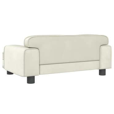 vidaXL Καναπές Παιδικός κρεμ 70x45x30cm από Βελούδο 1 τεμ.