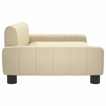 vidaXL Κρεβάτι Σκύλου Κρεμ 90 x 53 x 30 εκ. Υφασμάτινο