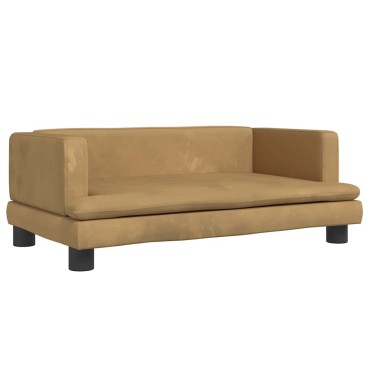 vidaXL Κρεβάτι Σκύλου Καφέ 80 x 45 x 30 εκ. Βελούδινο