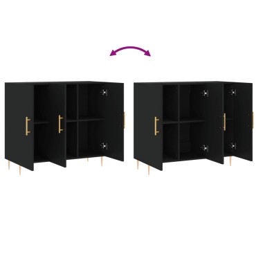 vidaXL Ντουλάπι Μαύρο 90x34x80cm από Επεξεργασμένο Ξύλο 1 τεμ.