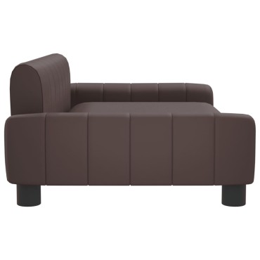 vidaXL Καναπές Παιδικός Καφέ 90x53x30cm από Συνθετικό Δέρμα 1 τεμ.