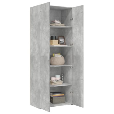 vidaXL Ντουλάπι Γκρι Σκυροδέματος 70x42,5x185cm Επεξεργασμένο Ξύλο 1 τεμ.