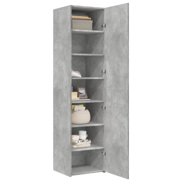 vidaXL Ντουλάπι Γκρι Σκυροδέματος 45x42,5x185cm Επεξεργασμένο Ξύλο 1 τεμ.