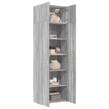 vidaXL Ραφιέρα με Ντουλάπια Γκρι Sonoma 70x42,5x225cm Επεξ. Ξύλο 1 τεμ.