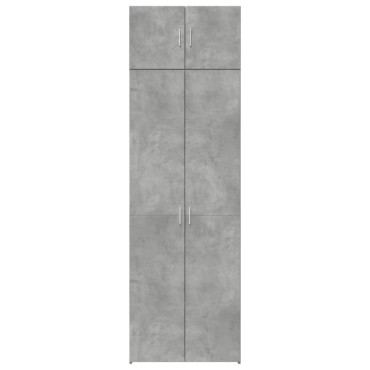 vidaXL Ραφιέρα με Ντουλάπια Γκρι Σκυροδέμ. 70x42,5x225cm Επεξ. Ξύλο 1 τεμ.