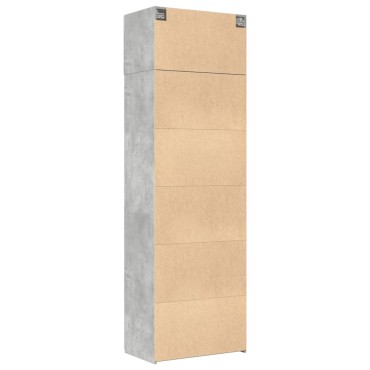 vidaXL Ραφιέρα με Ντουλάπια Γκρι Σκυροδέμ. 70x42,5x225cm Επεξ. Ξύλο 1 τεμ.