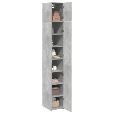 vidaXL Ντουλάπι Αποθήκευσης Στενό Γκρι 30x42,5x225cm Επεξεργ. Ξύλο 1 τεμ.