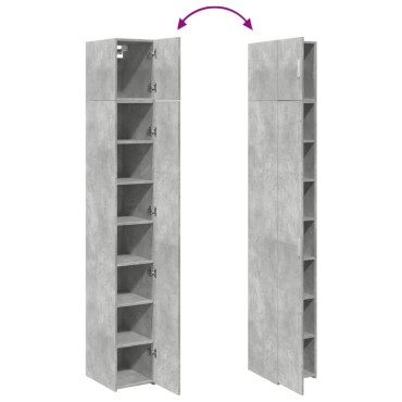 vidaXL Ντουλάπι Αποθήκευσης Στενό Γκρι 30x42,5x225cm Επεξεργ. Ξύλο 1 τεμ.