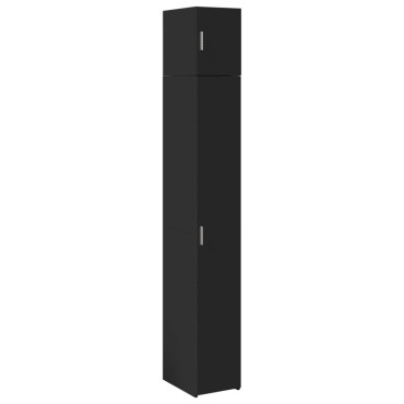 vidaXL Ντουλάπι Αποθήκευσης Στενό Μαύρο 30x42,5x225cm Επεξεργ. Ξύλο 1 τεμ.