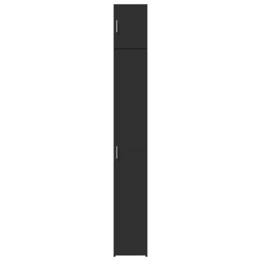 vidaXL Ντουλάπι Αποθήκευσης Στενό Μαύρο 30x42,5x225cm Επεξεργ. Ξύλο 1 τεμ.