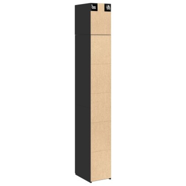 vidaXL Ντουλάπι Αποθήκευσης Στενό Μαύρο 30x42,5x225cm Επεξεργ. Ξύλο 1 τεμ.