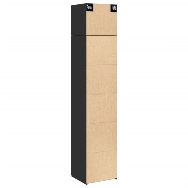 vidaXL Ντουλάπι Αποθήκευσης Στενό Μαύρο 45x42,5x225cm Επεξεργ. Ξύλο 1 τεμ.