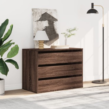 vidaXL Συρταριέρα Καφέ Δρυς 80x41x58cm από Επεξεργ. Ξύλο 1 τεμ.