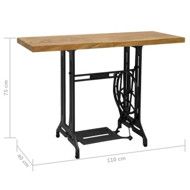vidaXL Τραπέζι Κονσόλα σε Στιλ Ραπτομηχανής 110x40x75cm 1 τεμ.