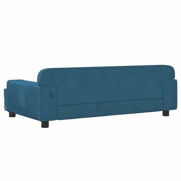 vidaXL Κρεβάτι Σκύλου Μπλε 90 x 53 x 30 εκ. Βελούδινο