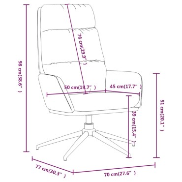 vidaXL Πολυθρόνα Relax Κίτρινο Μουσταρδί Υφασμάτινη 70x77x98cm 1 τεμ.