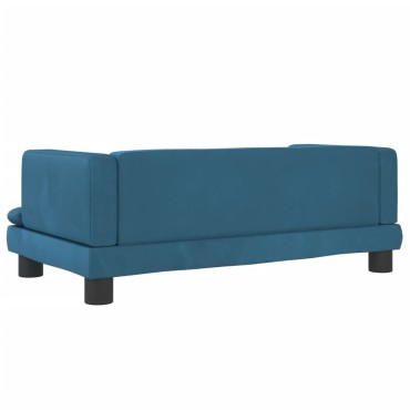 vidaXL Καναπές Παιδικός Μπλε 80x45x30cm από Βελούδο 1 τεμ.