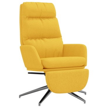 vidaXL Πολυθρόνα Relax Κίτρινη Μουσταρδί Υφασμάτινη με Υποπόδιο 70x77x98cm 1 τεμ.