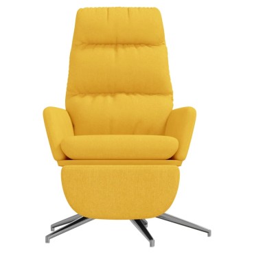 vidaXL Πολυθρόνα Relax Κίτρινη Μουσταρδί Υφασμάτινη με Υποπόδιο 70x77x98cm 1 τεμ.