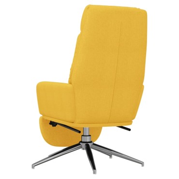 vidaXL Πολυθρόνα Relax Κίτρινη Μουσταρδί Υφασμάτινη με Υποπόδιο 70x77x98cm 1 τεμ.