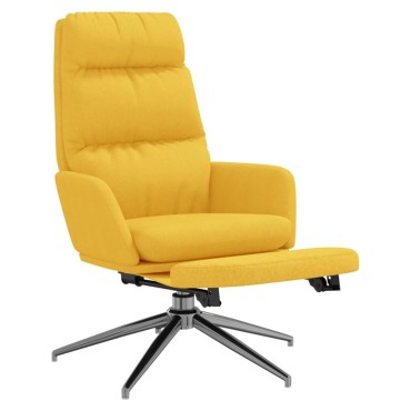 vidaXL Πολυθρόνα Relax Κίτρινη Μουσταρδί Υφασμάτινη με Υποπόδιο 70x77x98cm 1 τεμ.