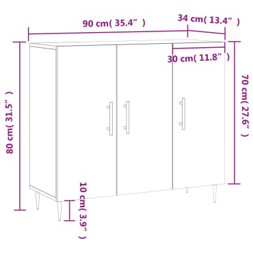 vidaXL Ντουλάπι Sonoma δρυς 90x34x80cm Επεξεργασμένο Ξύλο 1 τεμ.