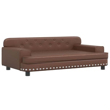 vidaXL Καναπές Παιδικός Καφέ 90x53x30cm από Συνθετικό Δέρμα 1 τεμ.