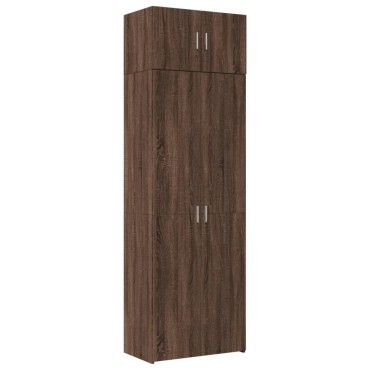 vidaXL Ραφιέρα με Ντουλάπια Καφέ Δρυς 70x42,5x225cm από Επεξ. Ξύλο 1 τεμ.