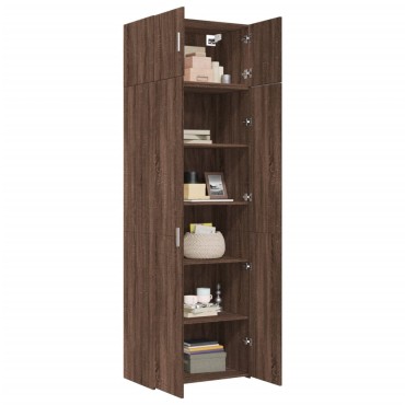vidaXL Ραφιέρα με Ντουλάπια Καφέ Δρυς 70x42,5x225cm από Επεξ. Ξύλο 1 τεμ.