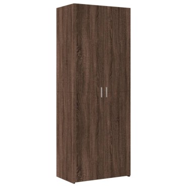 vidaXL Ραφιέρα με Ντουλάπια Καφέ Δρυς 70x42,5x225cm από Επεξ. Ξύλο 1 τεμ.