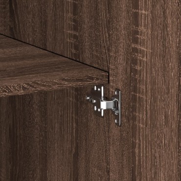 vidaXL Ραφιέρα με Ντουλάπια Καφέ Δρυς 70x42,5x225cm από Επεξ. Ξύλο 1 τεμ.
