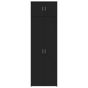 vidaXL Ραφιέρα με Ντουλάπια Μαύρο 70x42,5x225cm από Επεξ. Ξύλο 1 τεμ.