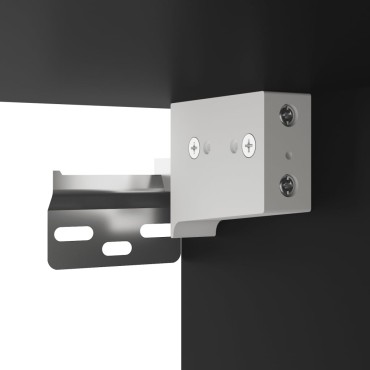 vidaXL Ραφιέρα με Ντουλάπια Μαύρο 70x42,5x225cm από Επεξ. Ξύλο 1 τεμ.