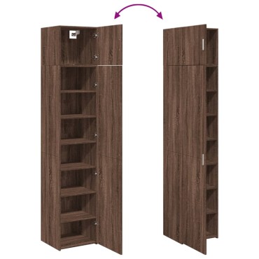 vidaXL Ντουλάπι Αποθήκευσης Στενό Δρυς 45x42,5x225cm Επεξεργ. Ξύλο 1 τεμ.