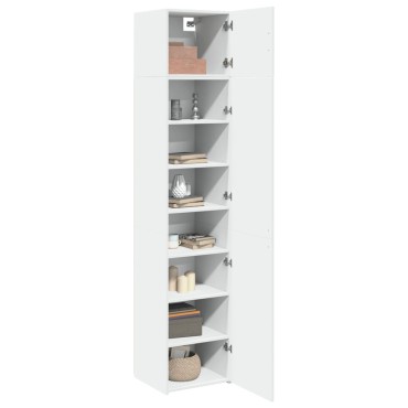 vidaXL Ντουλάπι Αποθήκευσης Στενό Λευκό 45x42,5x225cm Επεξεργ. Ξύλο 1 τεμ.