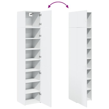 vidaXL Ντουλάπι Αποθήκευσης Στενό Λευκό 45x42,5x225cm Επεξεργ. Ξύλο 1 τεμ.