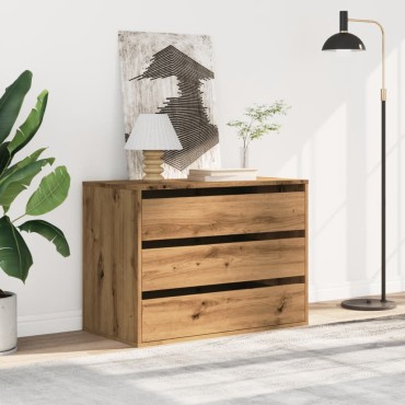 vidaXL Συρταριέρα Γωνιακή Αρτισιανή Δρυς 80x41x58cm Επεξεργ. Ξύλο 1 τεμ.