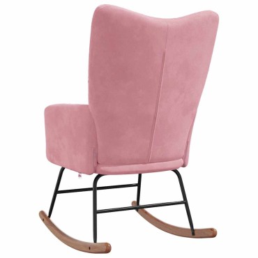 vidaXL Πολυθρόνα Κουνιστή Ροζ Βελούδινη 61x78x98cm 1 τεμ.