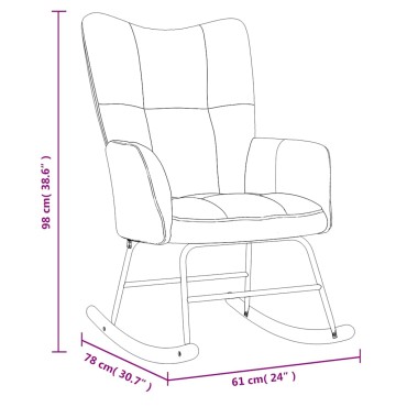 vidaXL Πολυθρόνα Κουνιστή Ροζ Βελούδινη 61x78x98cm 1 τεμ.