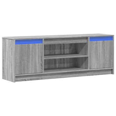 vidaXL Έπιπλο Τηλεόρασης με LED Γκρι Sonoma 139,5x34x50cm Επεξ. Ξύλο