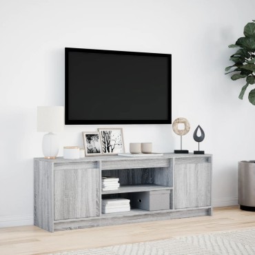 vidaXL Έπιπλο Τηλεόρασης με LED Γκρι Sonoma 139,5x34x50cm Επεξ. Ξύλο