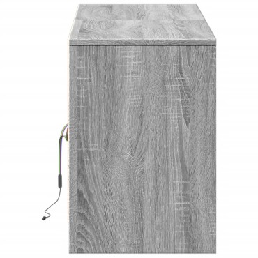 vidaXL Έπιπλο Τηλεόρασης με LED Γκρι Sonoma 139,5x34x50cm Επεξ. Ξύλο