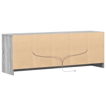vidaXL Έπιπλο Τηλεόρασης με LED Γκρι Sonoma 139,5x34x50cm Επεξ. Ξύλο
