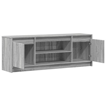 vidaXL Έπιπλο Τηλεόρασης με LED Γκρι Sonoma 139,5x34x50cm Επεξ. Ξύλο