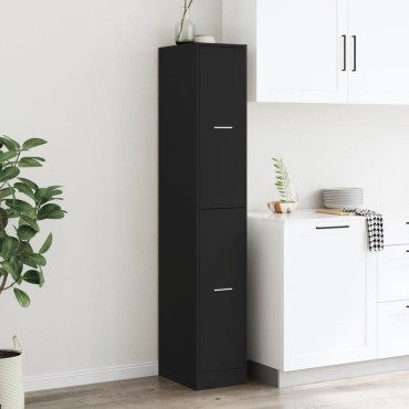 vidaXL Συρταριέρα Γενικής Χρήσης Μαύρο 30x41x174,5cm Επεξ. Ξύλο 1 τεμ.